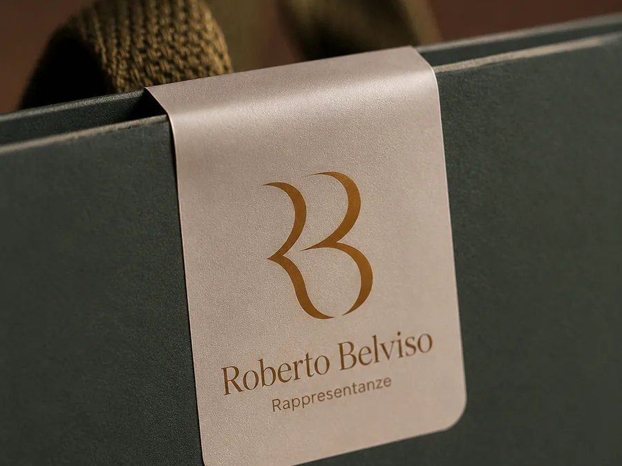 Etichetta chiudi busta personalizzata applicata su shopper elegante